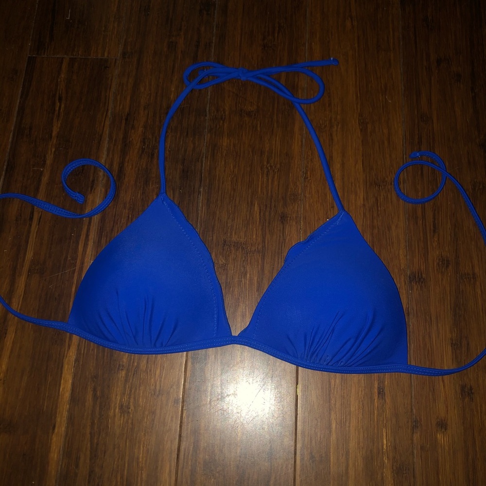 Blue bikini top